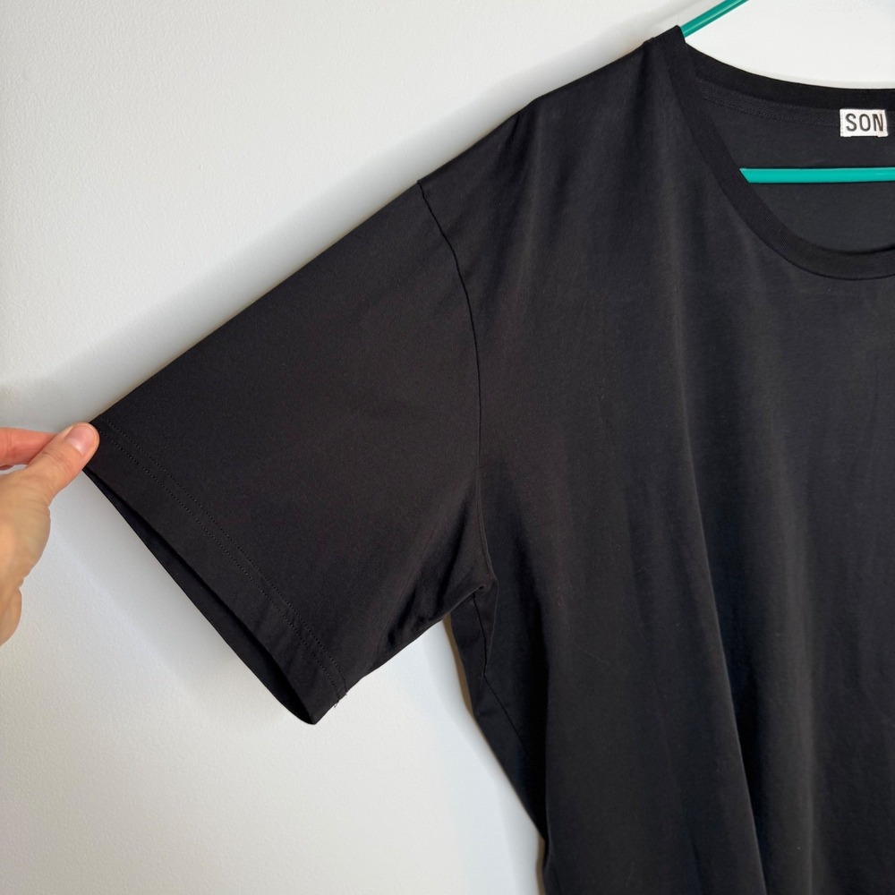 A19 SON of a TAILOR Mens Black 100% Supima Cotton Short Sleeve Crew Neck T-Shirt - Picture 3 of 7